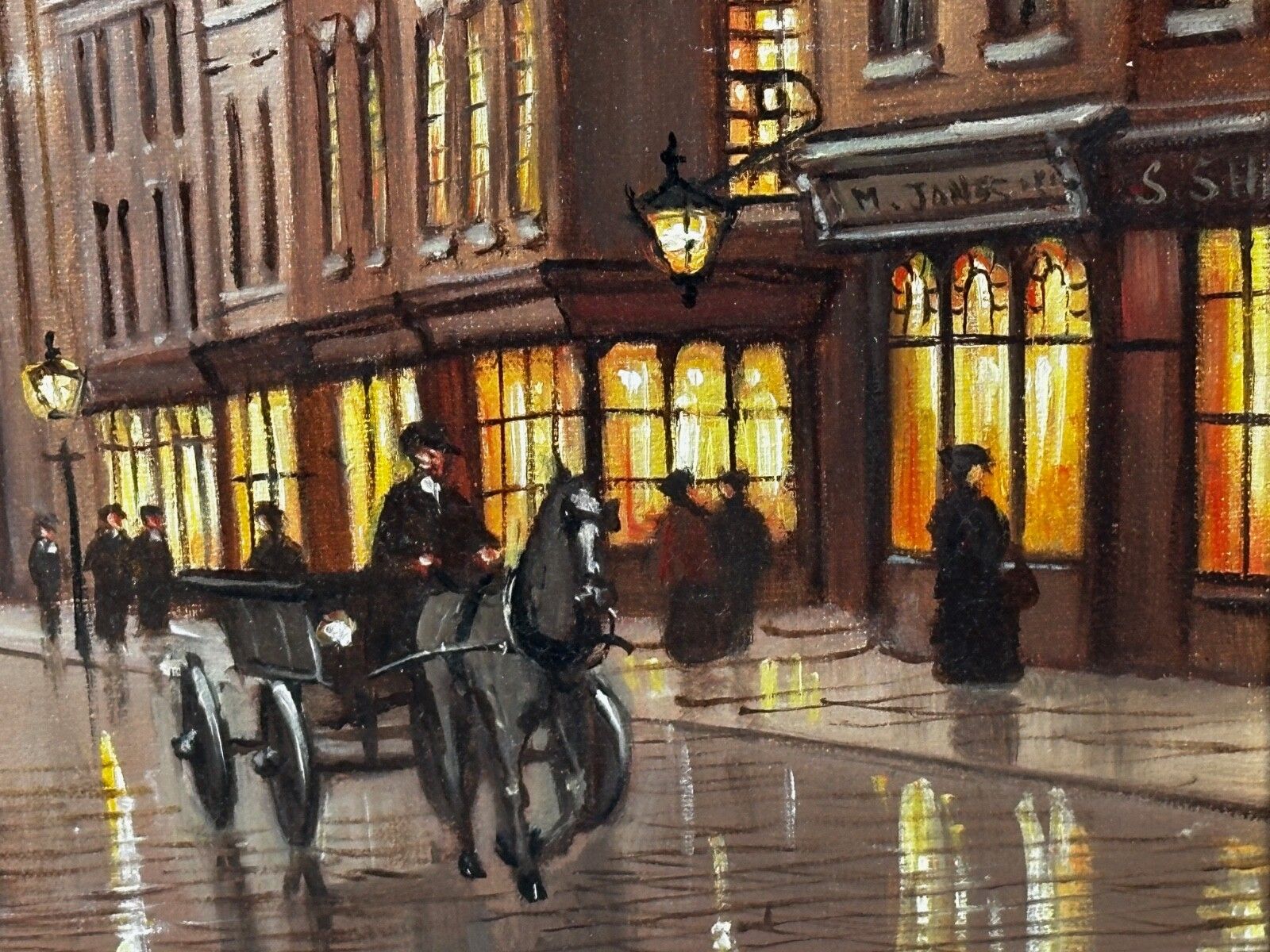 950.0 Olieverfschilderij - Liverpool Strand Street Dock Road 1911 Edwardiaans stadsgezicht, gesigneerd Steven Scholes photo