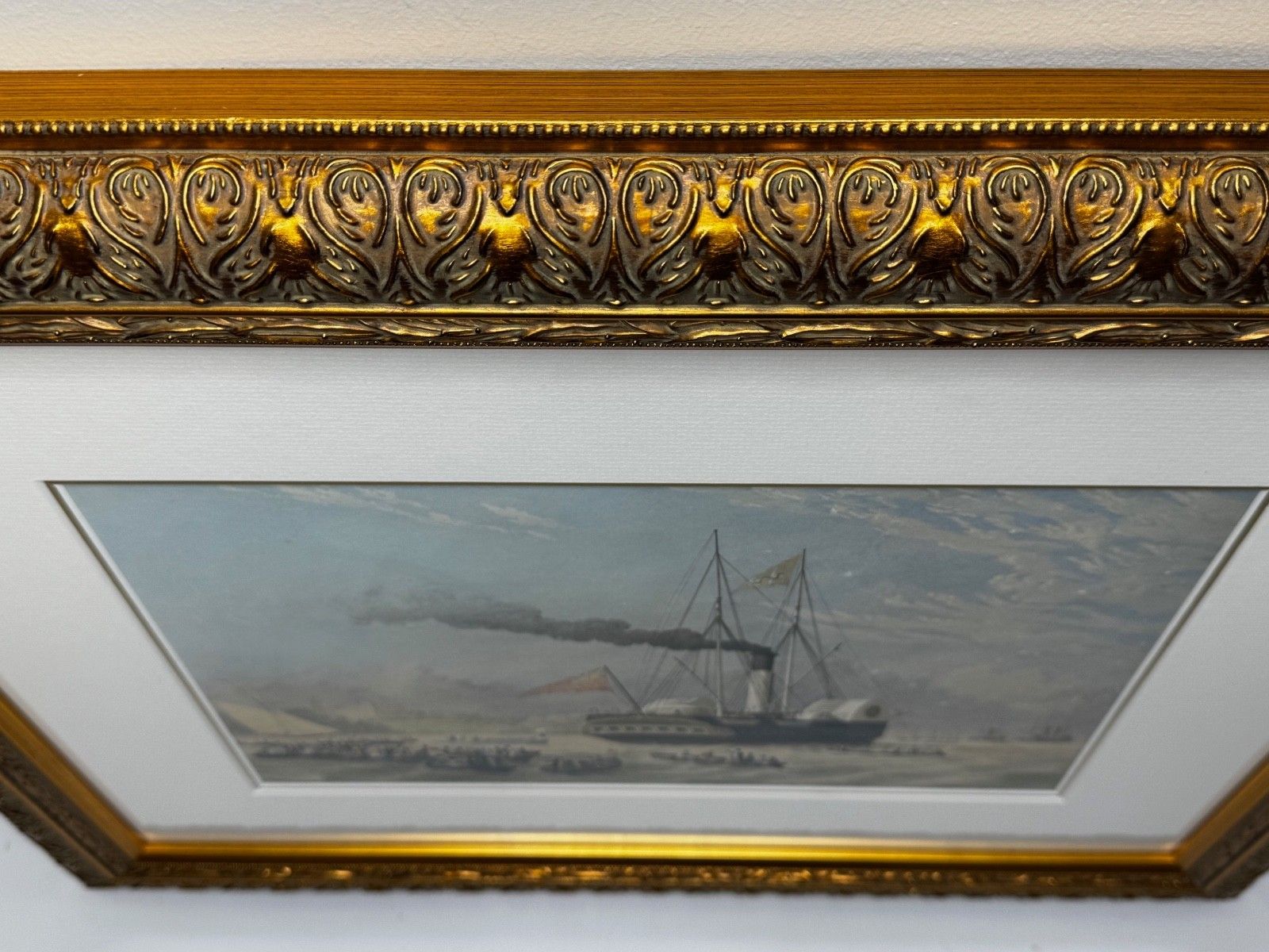 Victoriaans maritiem schilderij HMY Victoria & Albert First Royal Steam Yacht Off Osborne House in de stijl van Nicholas Matthew Condy photo vinterior