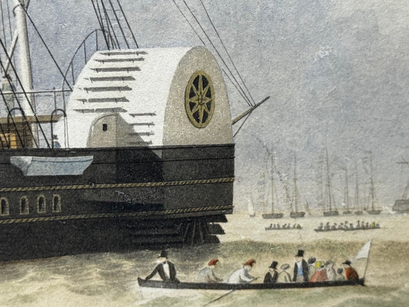 photo for sale Victoriaans maritiem schilderij HMY Victoria & Albert First Royal Steam Yacht Off Osborne House in de stijl van Nicholas Matthew Condy