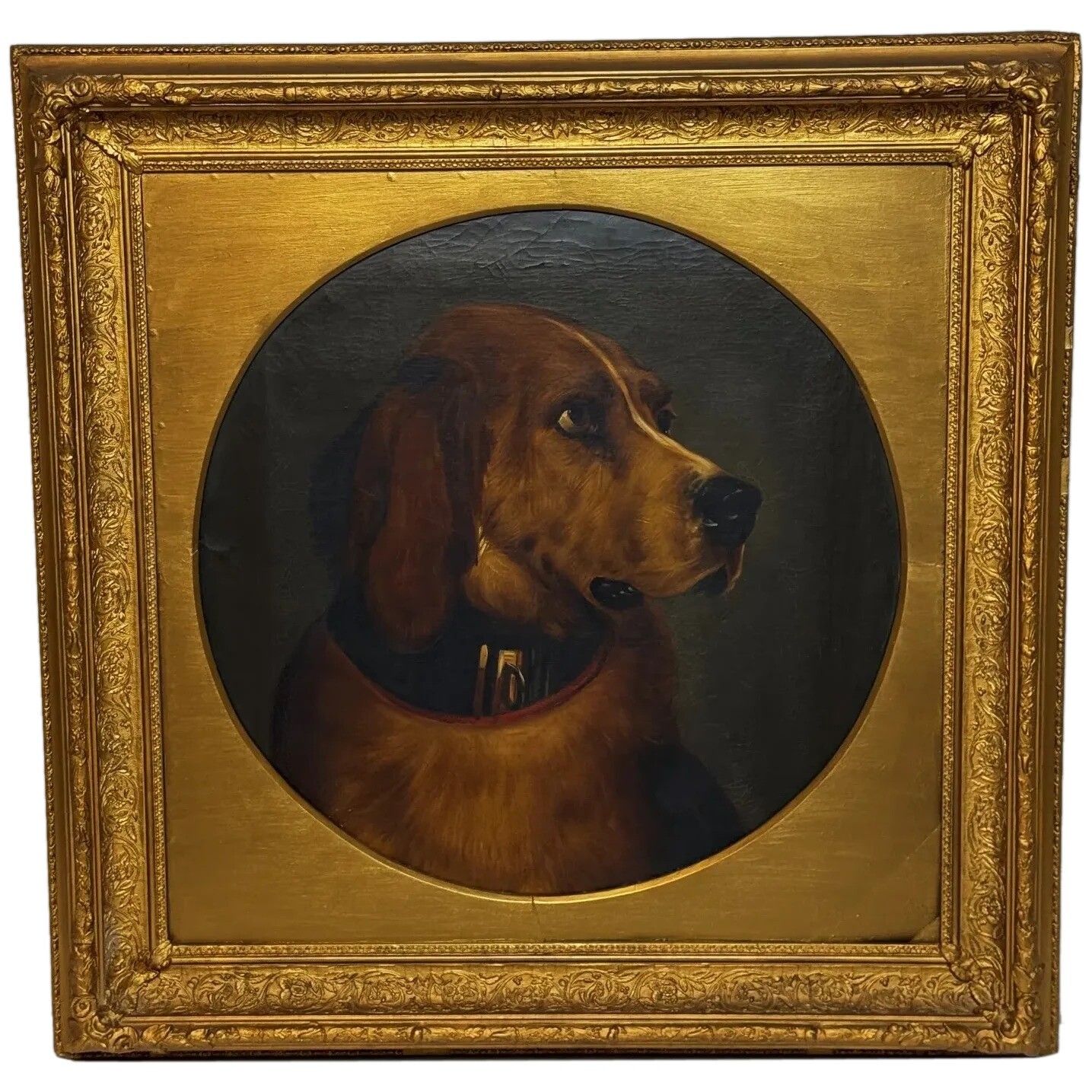 19e-eeuws olieverfchilderij, Landseer's Mastiff Bloodhound, geprezen hond Odin door William Mitchell van Maryport