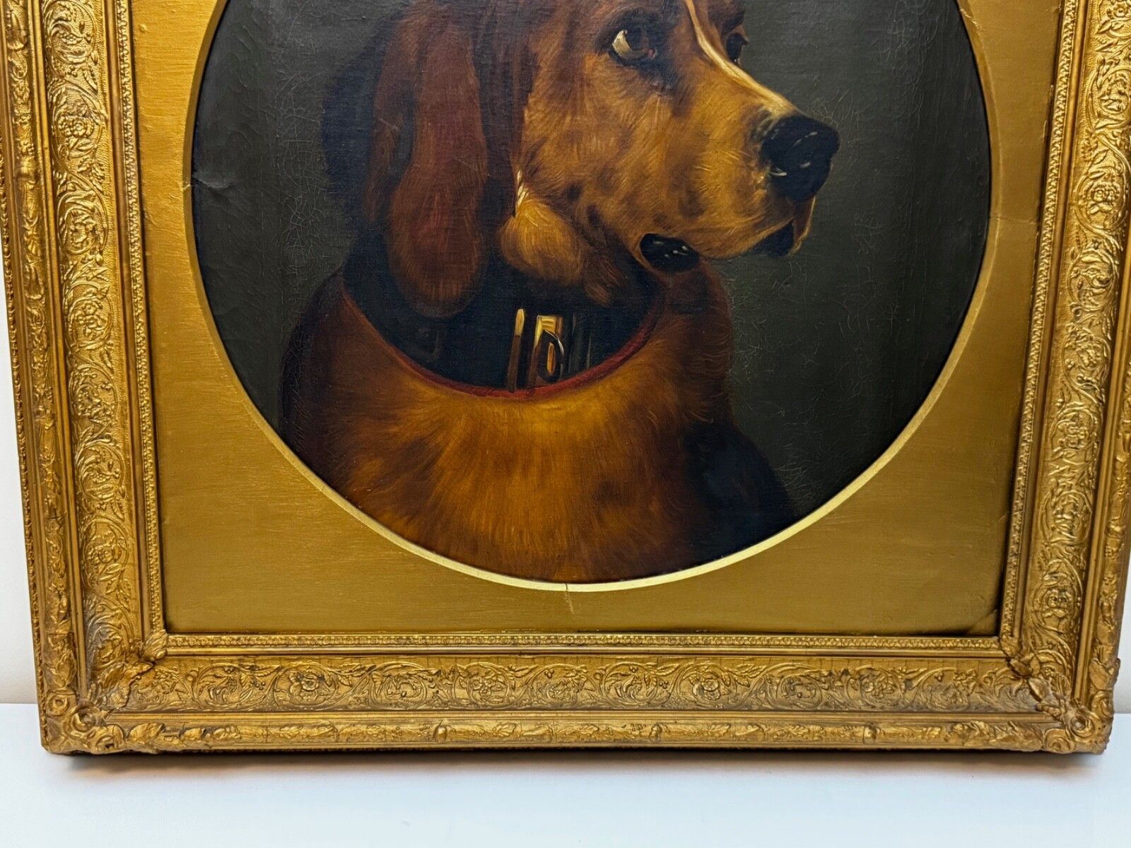 19e-eeuws olieverfchilderij, Landseer's Mastiff Bloodhound, geprezen hond Odin door William Mitchell van Maryport photo Kunst