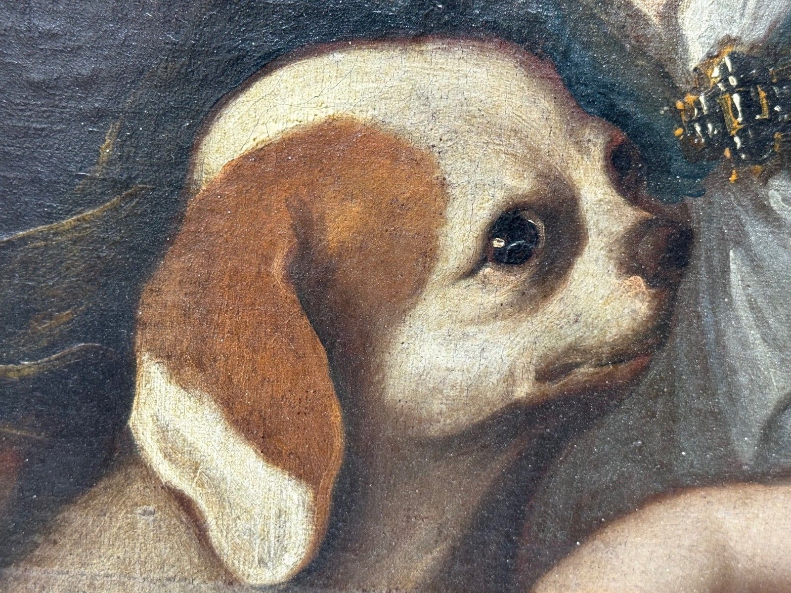 14000.0 17e-eeuws olieverfchilderij, Een Ontroerende Band, Jongen met King Charles Spaniel-pup, Cirkel van Mary Beale, ca. 1680 photo