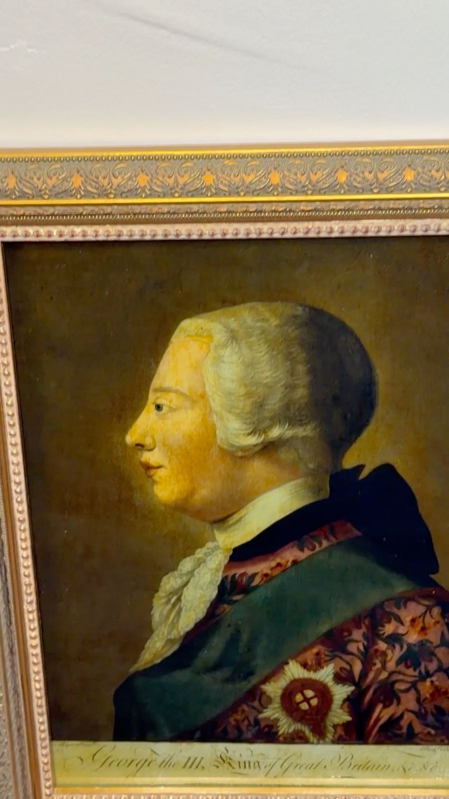 Reverse Painted Portrait Mezzotint King George III Engraved By Richard Purcell photo furniture