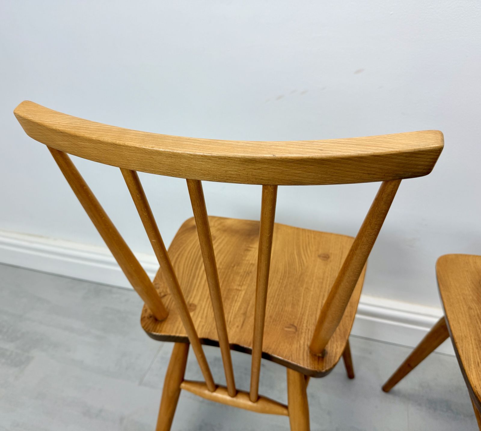 Two Ercol Stick Back Dining Chairs photo vintage