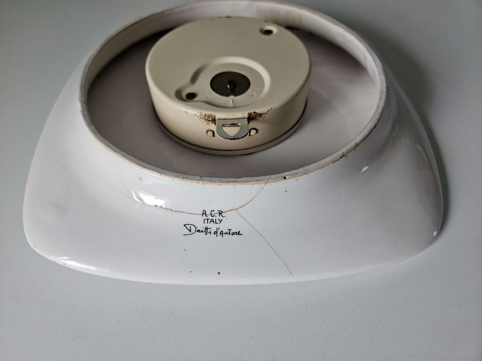 Vintage Italiaans keramisch wandklokje A.C.R. Mid Century Keuken Damesillustratie   Niet getest photo 72.0