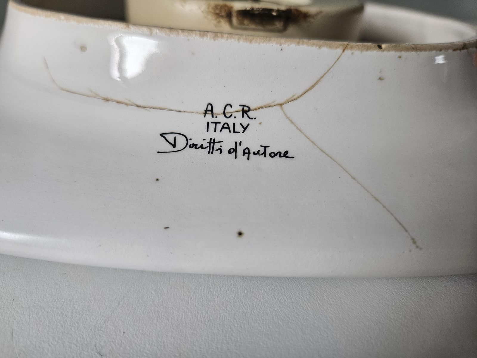 Vintage Italiaans keramisch wandklokje A.C.R. Mid Century Keuken Damesillustratie   Niet getest photo vintage
