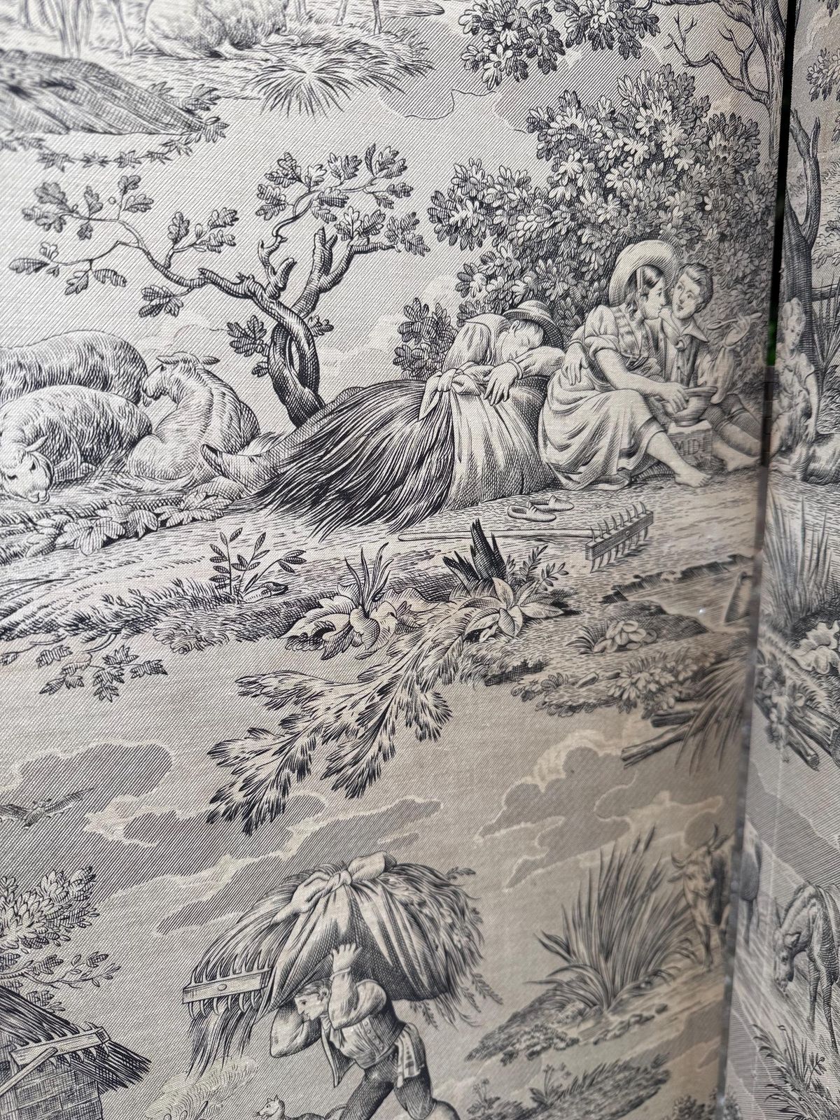 Vintage French Country Toile Folding Screen Room Divider Decorative Panel   Upcycling Project photo furniture