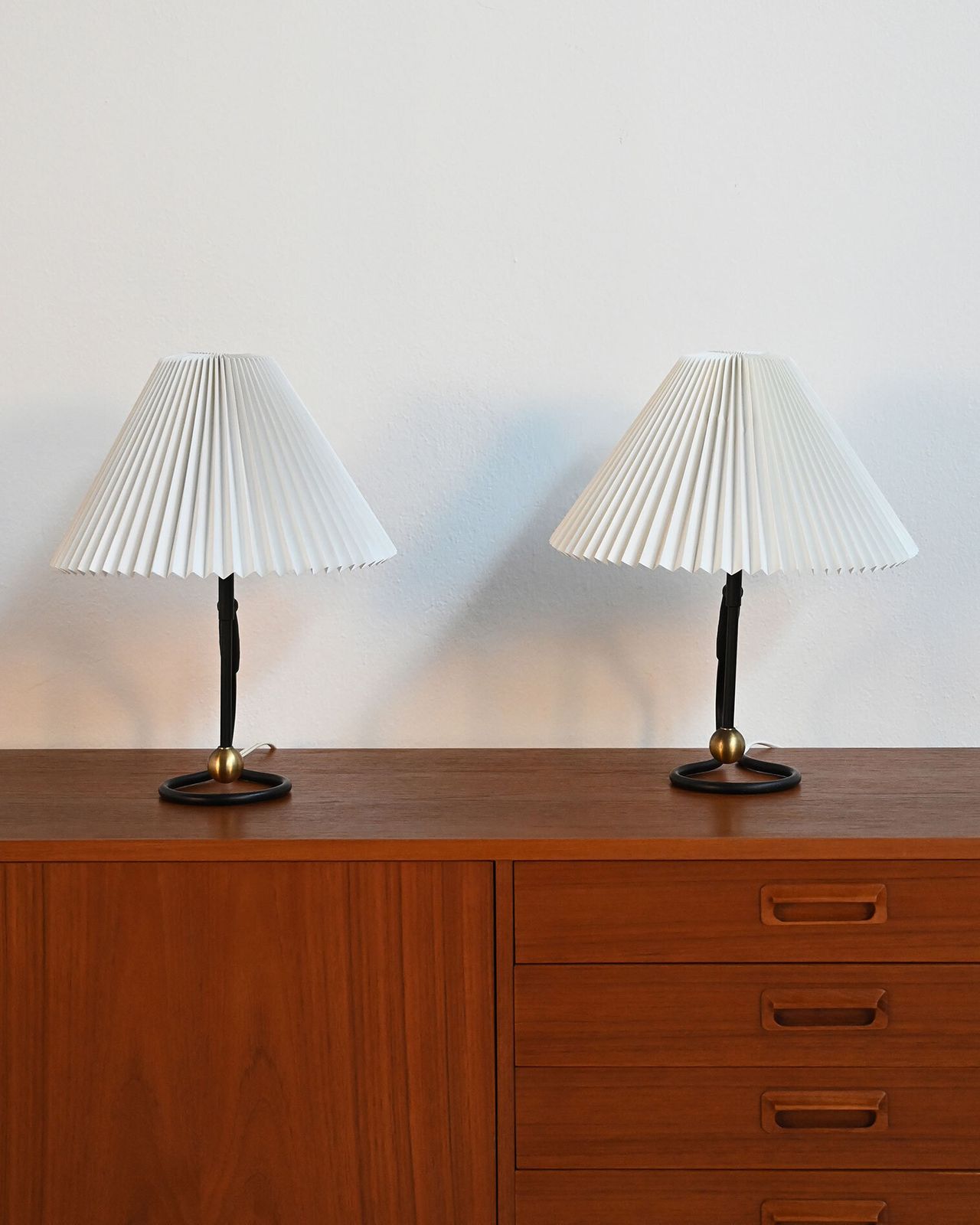 Pair Of “Kip Lamp” Lamps By Kaare Klint For Le Klint, 1940s photo for sale