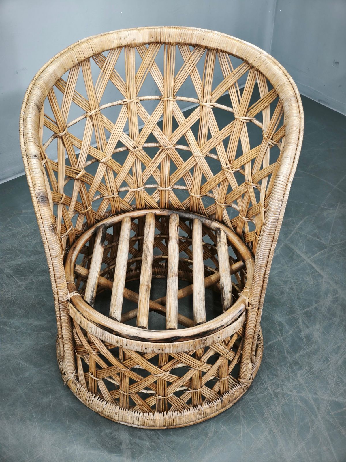 Stel Italiaanse bamboe en rotan loungestoelen, jaren 1960 photo 893.0