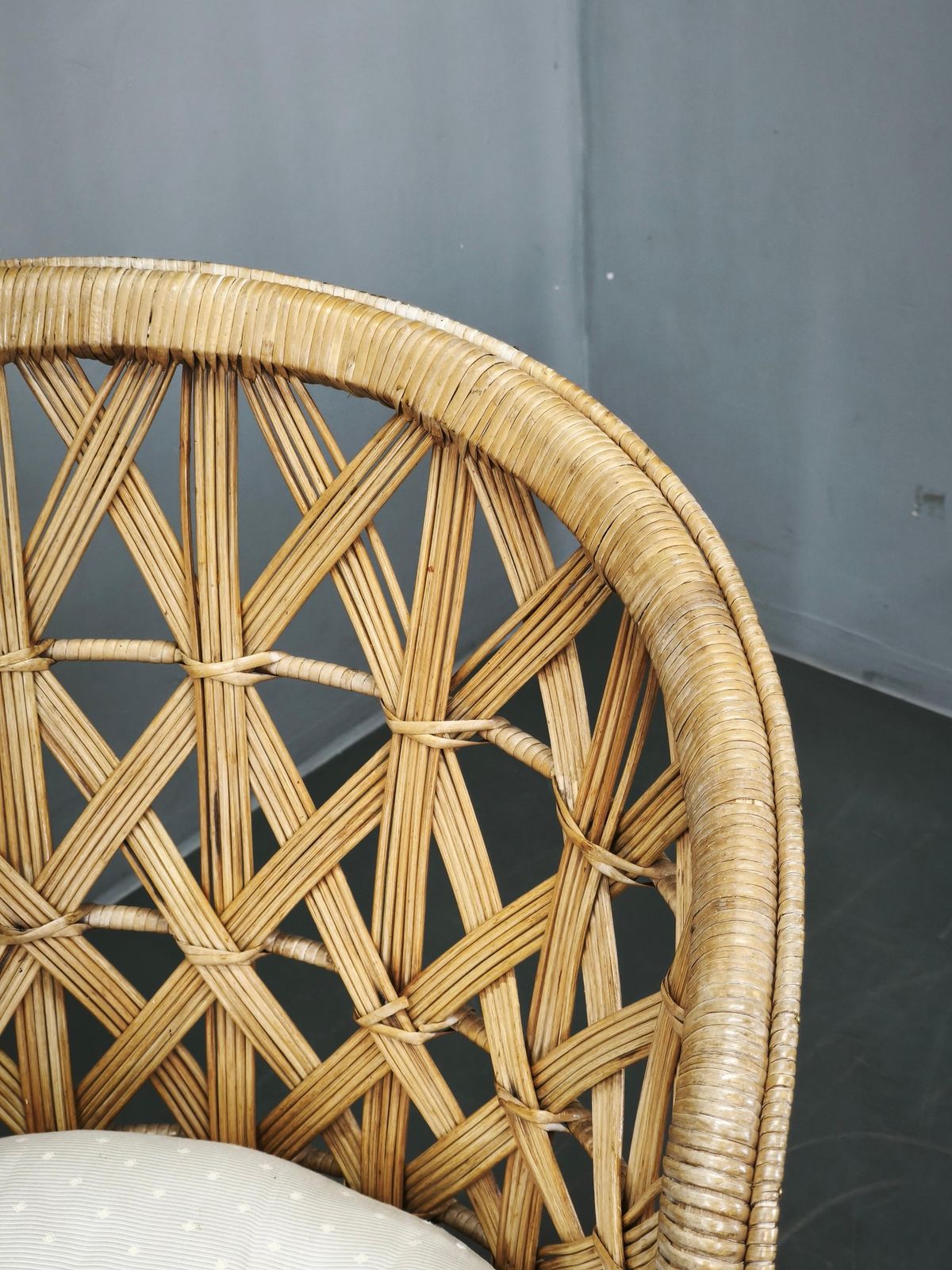Stel Italiaanse bamboe en rotan loungestoelen, jaren 1960 photo buy