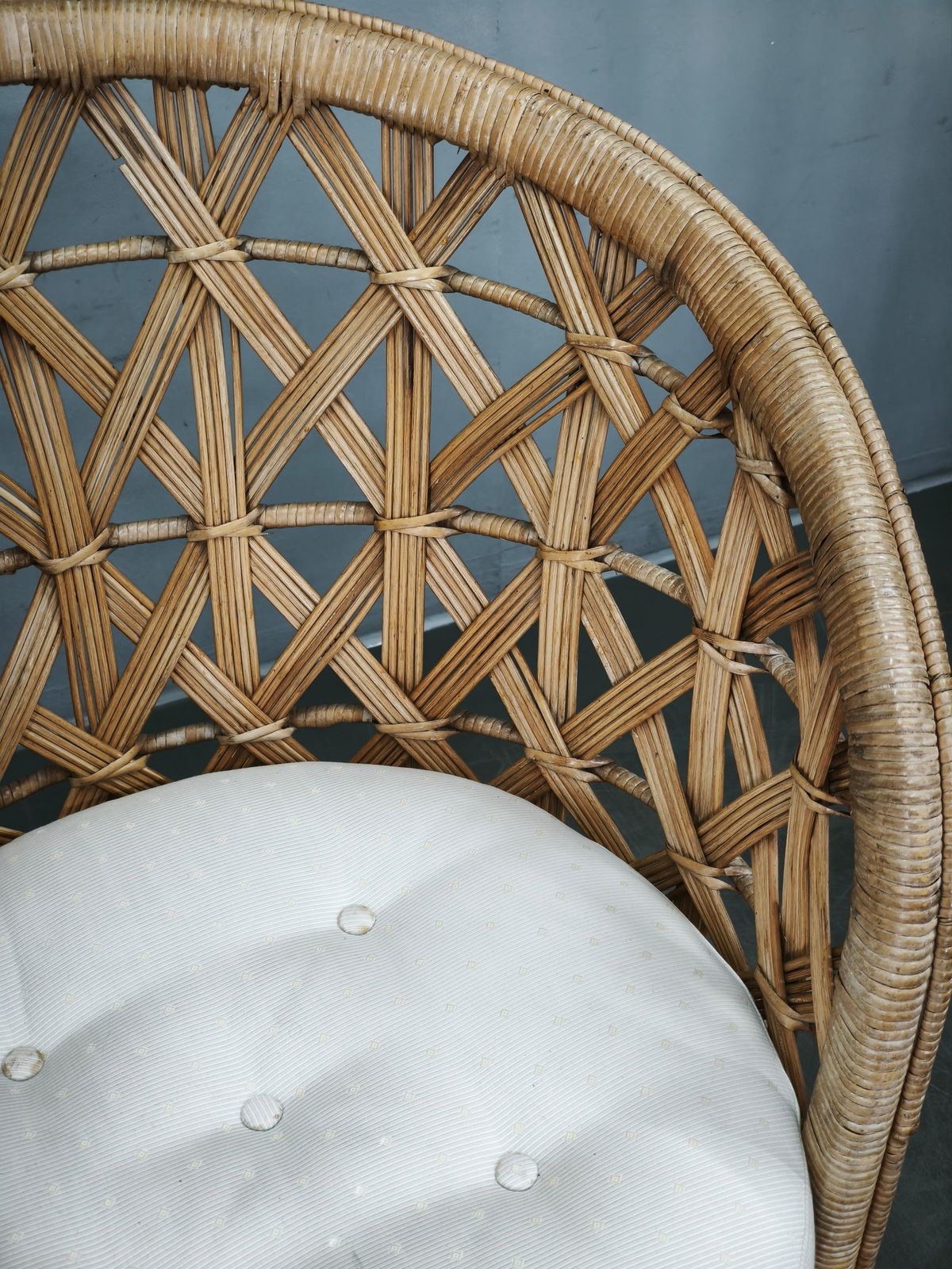photo vinterior Stel Italiaanse bamboe en rotan loungestoelen, jaren 1960