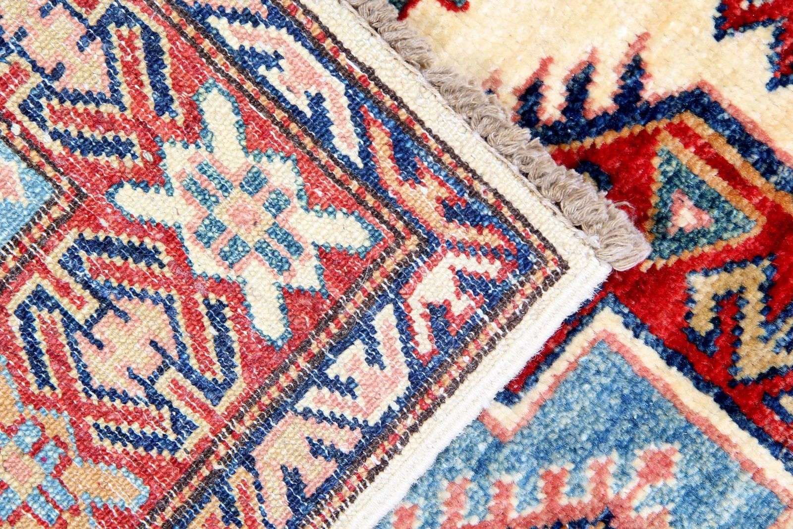 Handmade Geometric Rugs, Rustic Carpet Cream Livingroom Rug 84x122cm photo Textiles