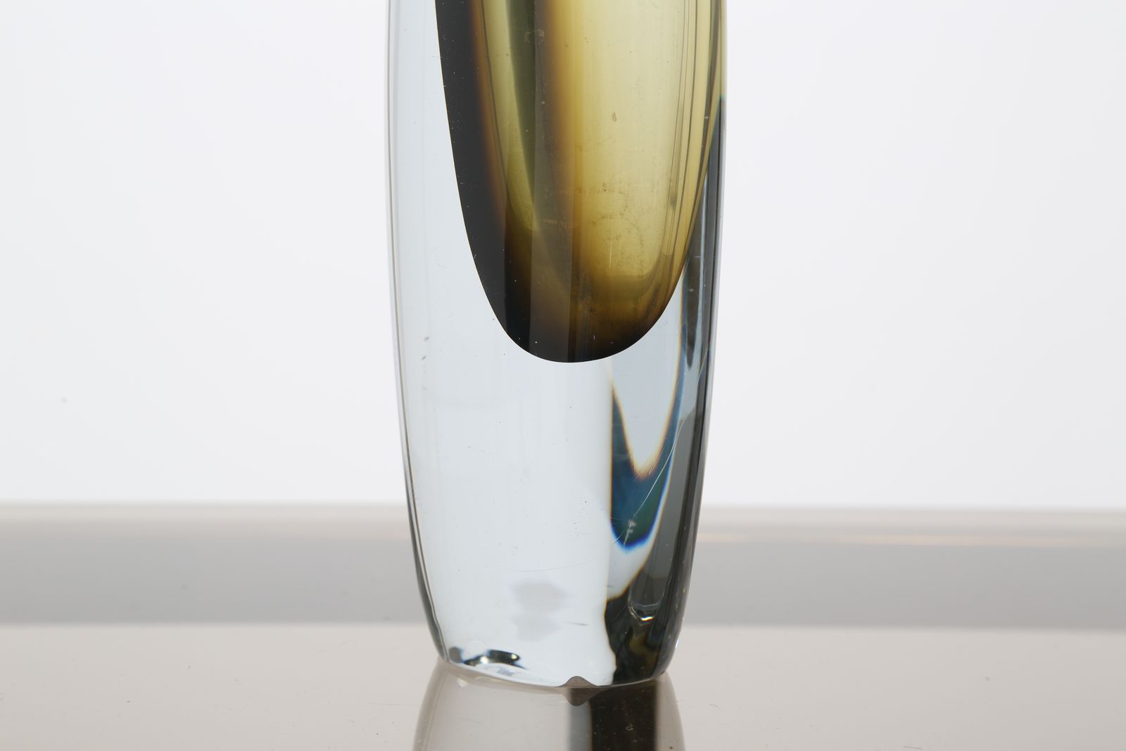 Mid Century Gunnar Nylund “Shark Tooth” Sommerso Glass Vase For Strömbergshyttan, Sweden, 1957 photo furniture
