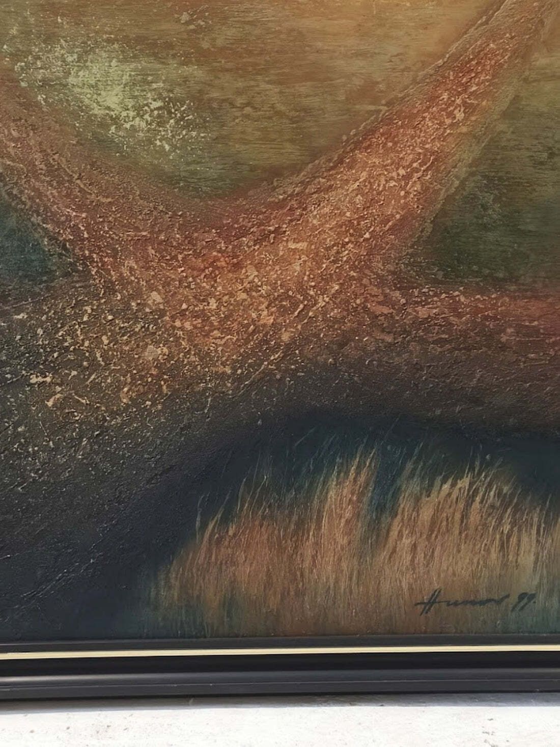 Gyurkovics Hunor “Utak" Roads Abstract Oil Painting, Hungary 1999 photo furniture