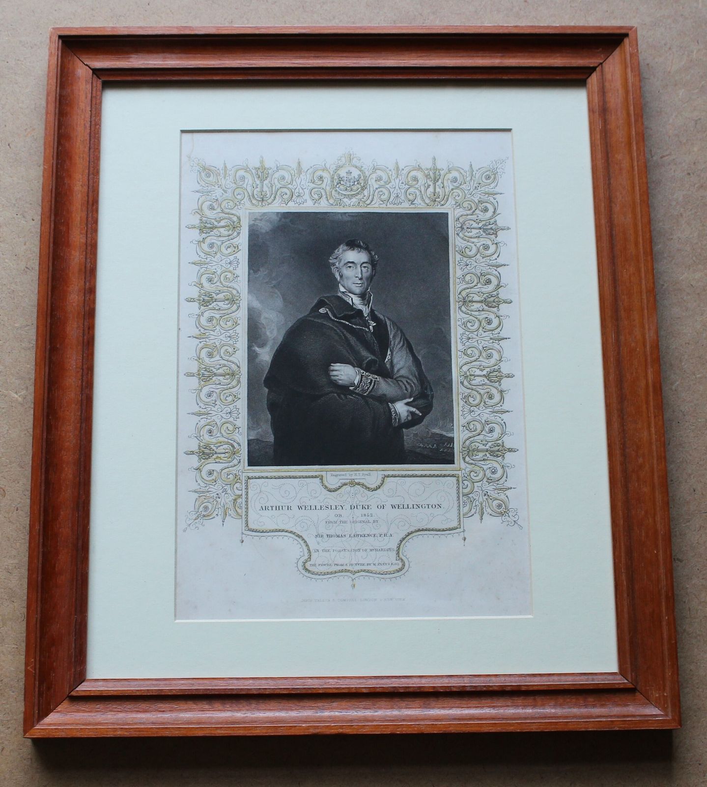 Engraving Duke Of Wellington By H T Ryall After Sir Thomas Lawrence C1855