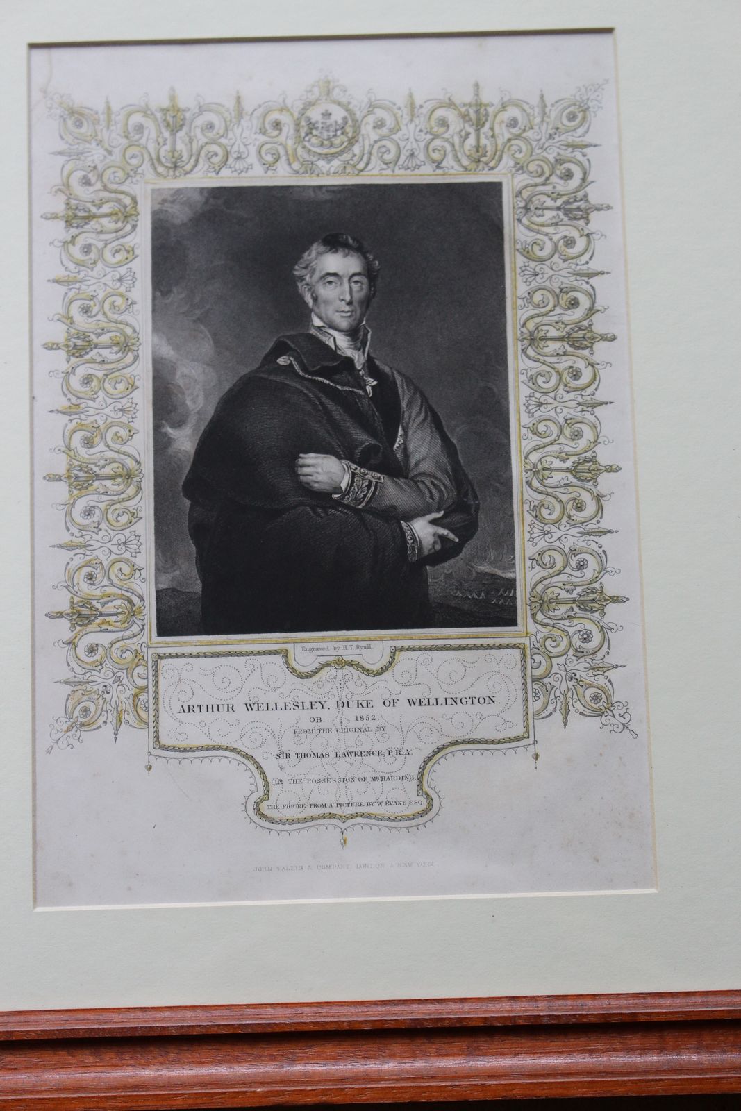 Engraving Duke Of Wellington By H T Ryall After Sir Thomas Lawrence C1855 photo furniture