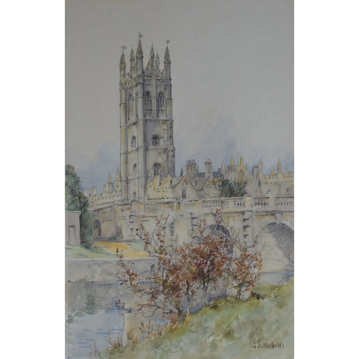 G F Nicholls Magdalen College From The Cherwell, Oxford