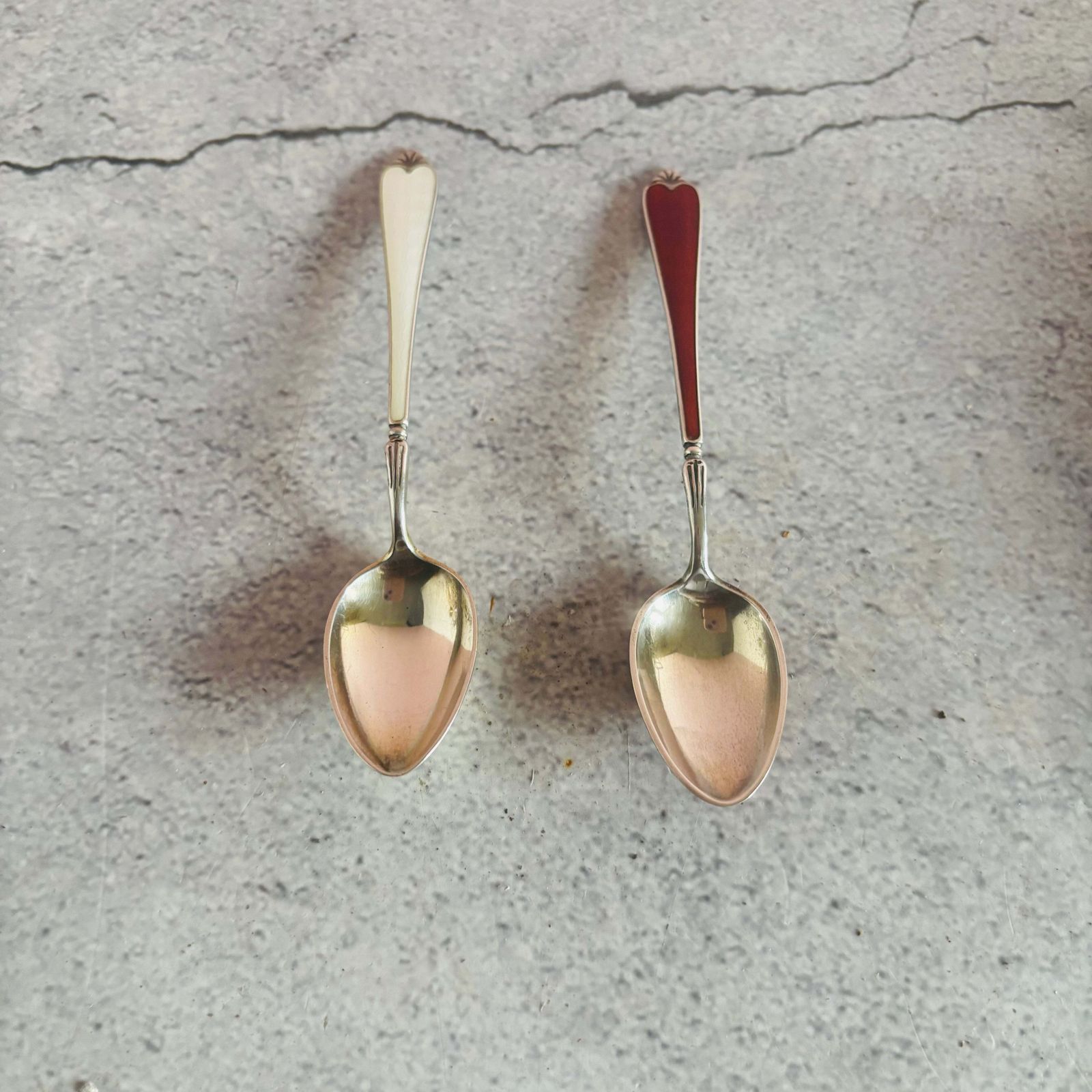 Sterling Silver Guilloche Emaille Koffielepel photo for sale
