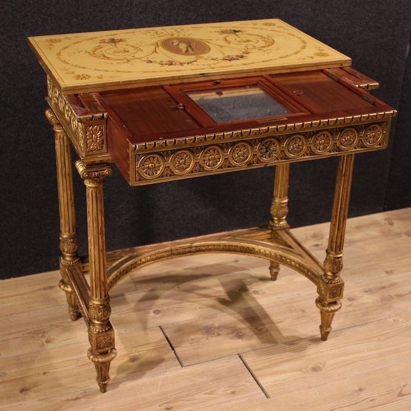 French Lacquered And Gilded Side Table By Sormani In The Louis XVI Style photo buy