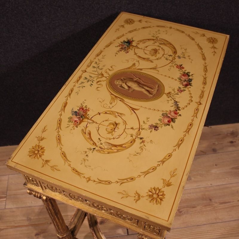 photo vinterior French Lacquered And Gilded Side Table By Sormani In The Louis XVI Style