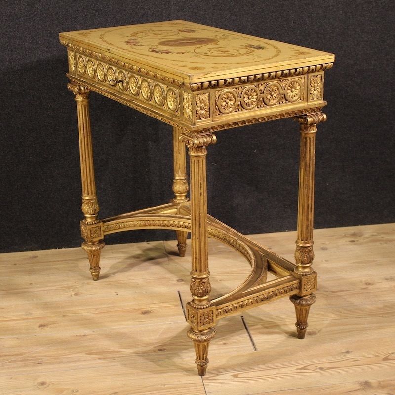 photo buy French Lacquered And Gilded Side Table By Sormani In The Louis XVI Style