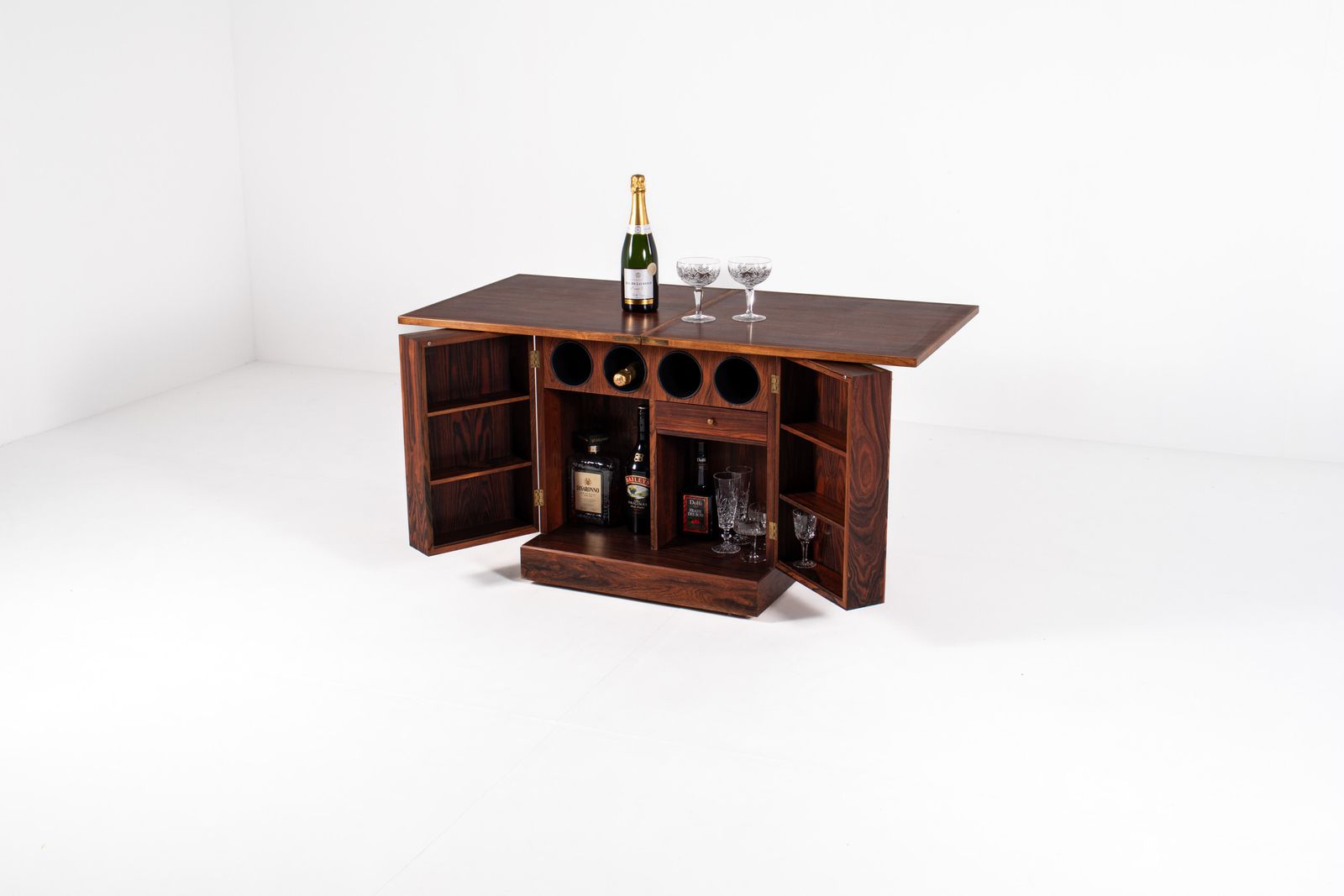 Vintage Mid Century Rosewood Cube Bar Cabinet   Torbjørn Afdal For Bruksbo photo furniture