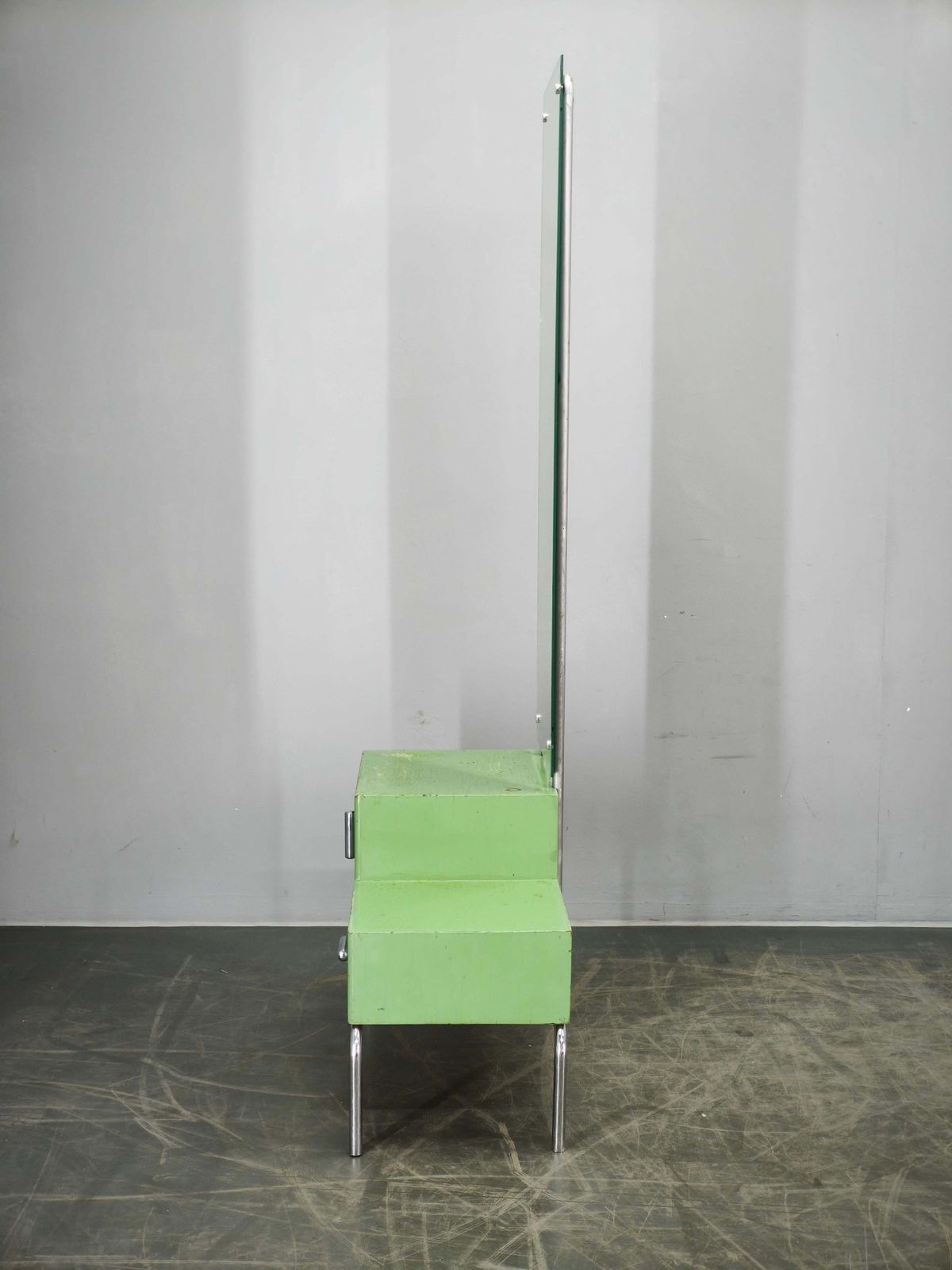 photo buy Bauhaus Czech Green Vanity Table With Mirror And Chrome Frame, 1930