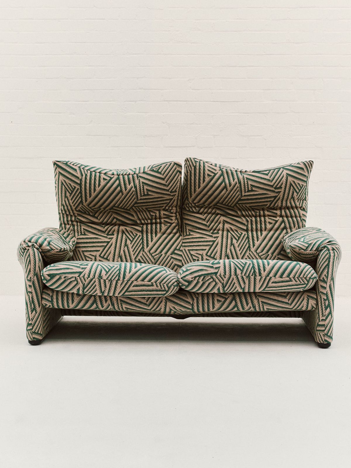 Cassina Maralunga 2 Seater Sofa In Liberty's Shadow Stripe Weave In Amalfi photo furniture