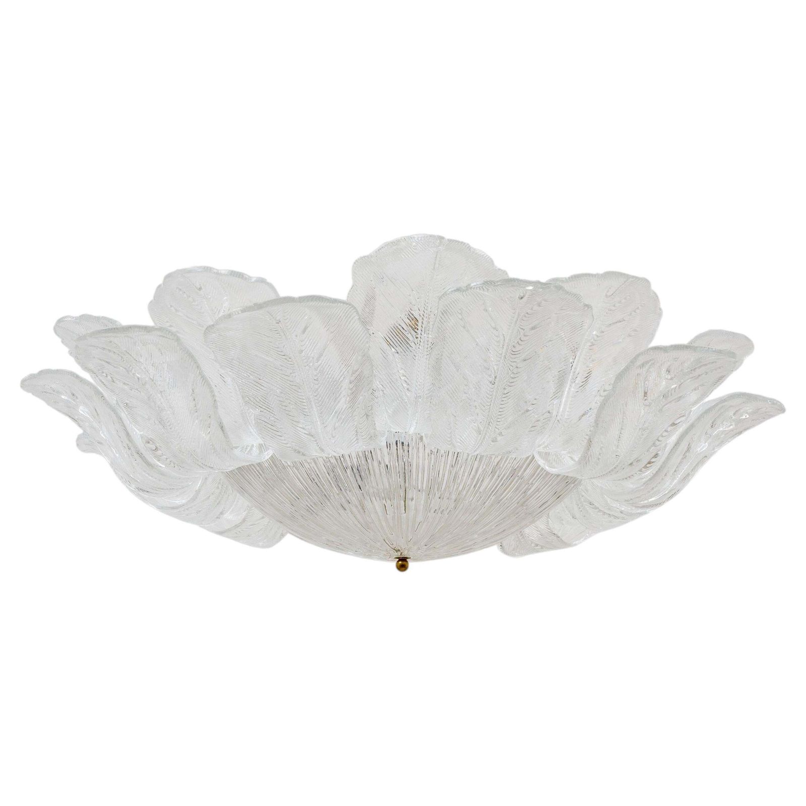 Grote Italiaanse plafondlamp met Murano-glazen bladeren