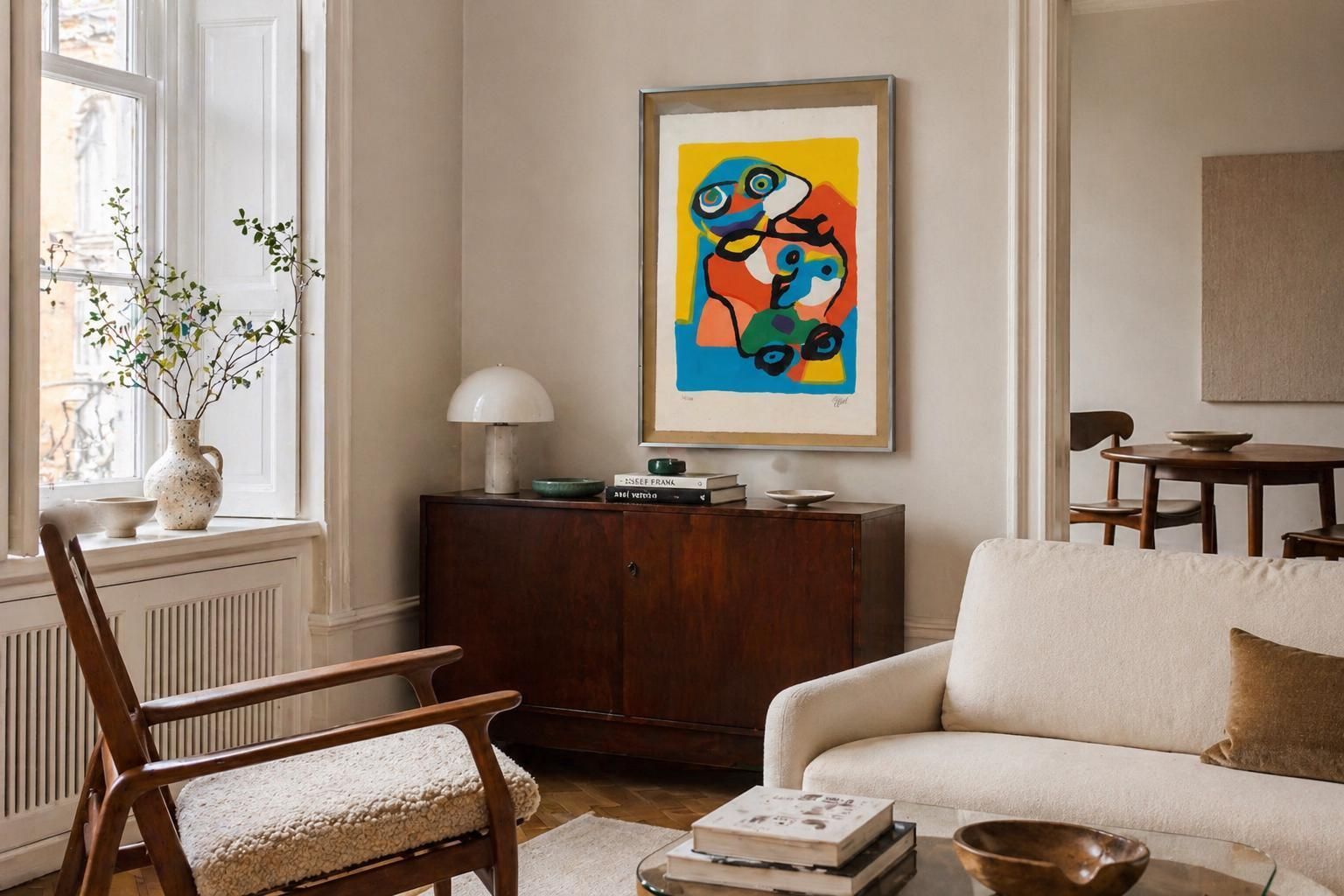 Karel Appel - "Mother And Child" Gesigneerde & genummerde lithografie 34/100, 1972 photo vintage