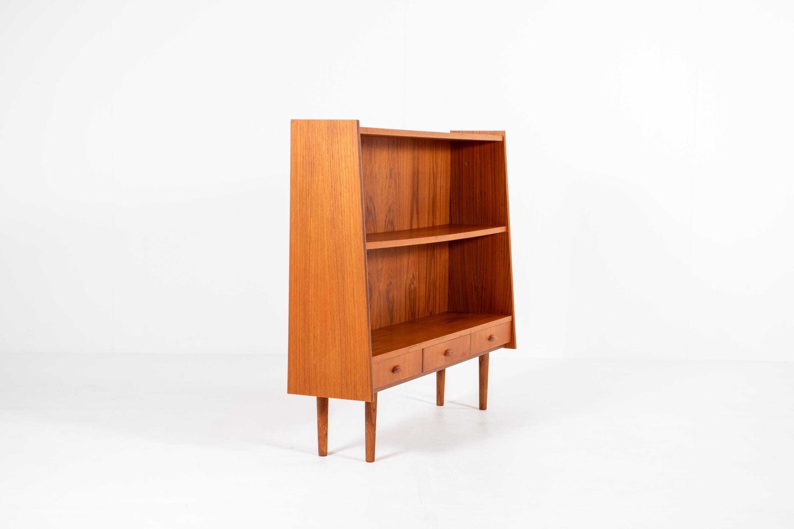 photo for sale Vintage Teakhouten Boekenkast Met Lades - Mid Century Scandinavisch Cabinet