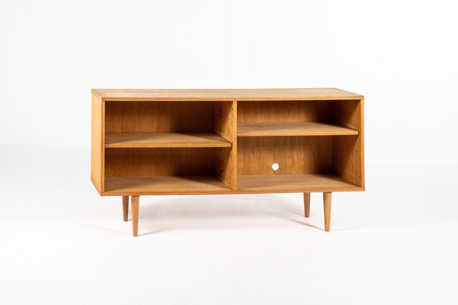 Vintage Low Oak Bookcase / Tv Stand, Denmark, 1960s photo Furniture