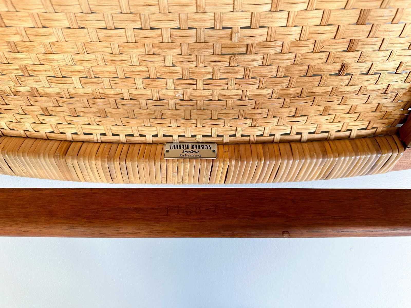 Jørgen Høj Teak And Rattan Chair For Thorald Madsen, Copenhagen Denmark 1950's photo furniture