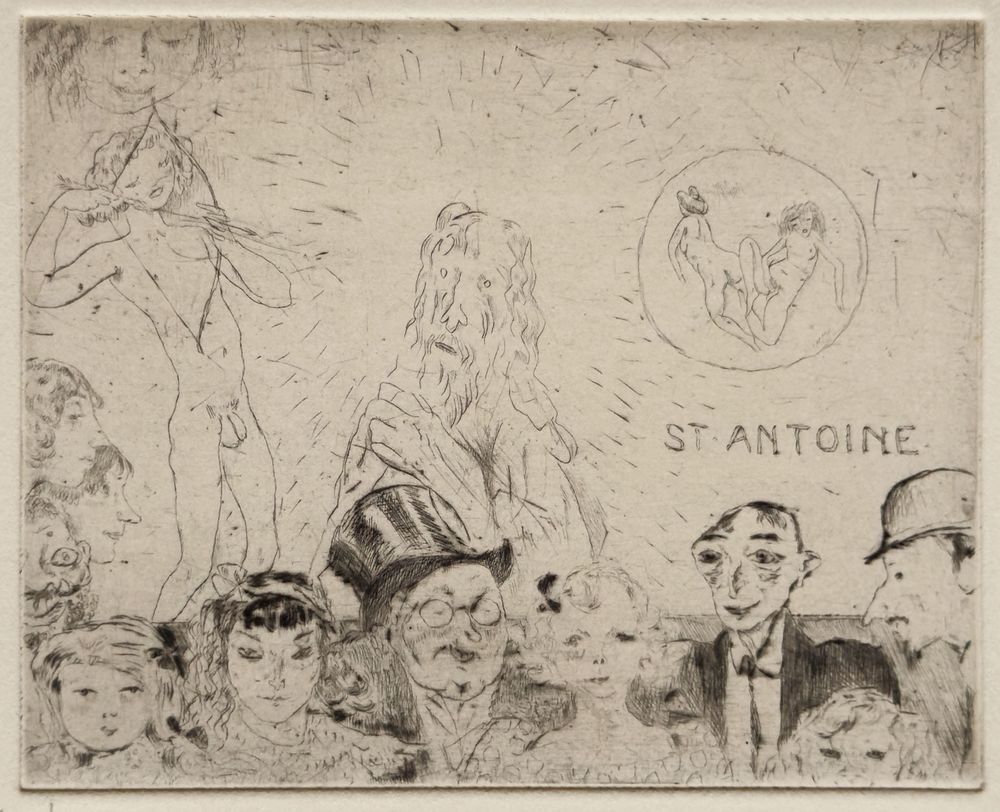 Jules Pascin Etching Tentation De Saint Antoine 1980 photo furniture