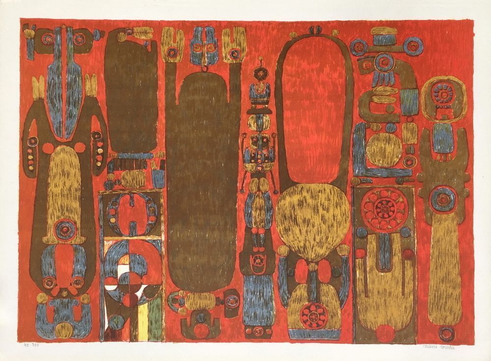 Pierre Courtin Gesigneerde Lithografie Jeune Reine D'un Vieux Pays 1970