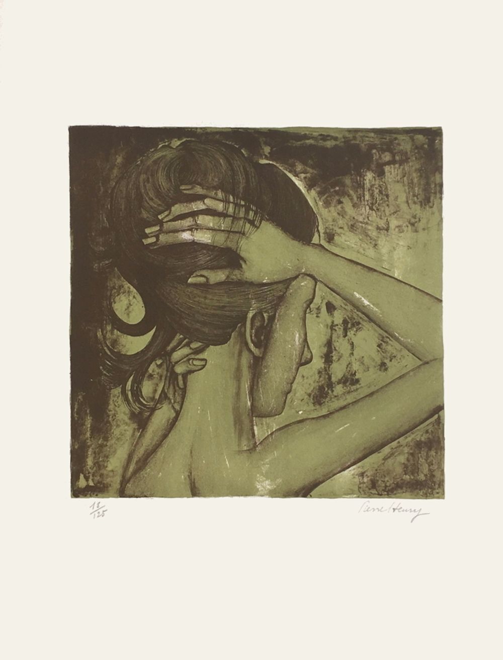 Pierre Henry Signed Lithograph Le Chignon 1965