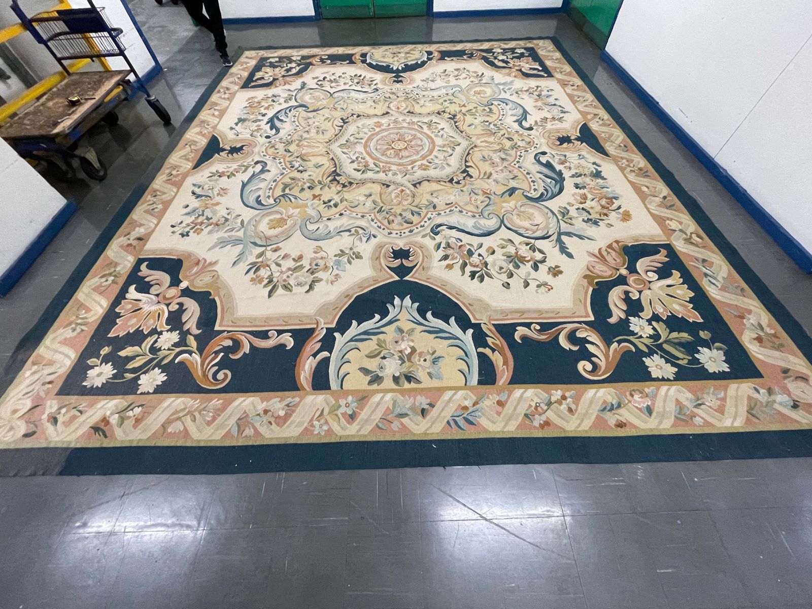 10741.0 Oversized Handmade Aubusson Style Needlepoint Carpet, French Floral Rug Vintage photo