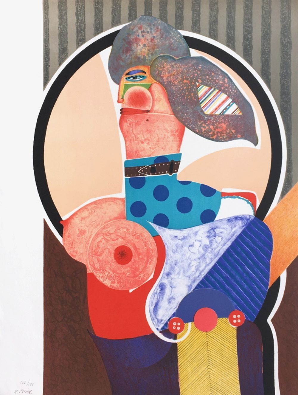 Michel Potier Gesigneerde Lithografie Nu 1974