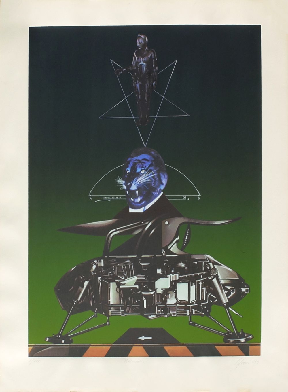 Sergio Sarri Gesigneerde Zeefdruk Metropolis 1981