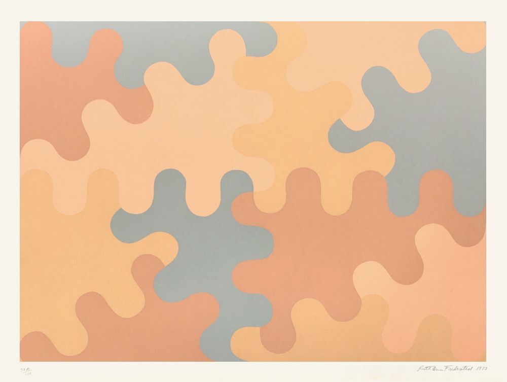 Ruth Ann Fredenthal Gesigneerde Zeefdruk Compositie 1973