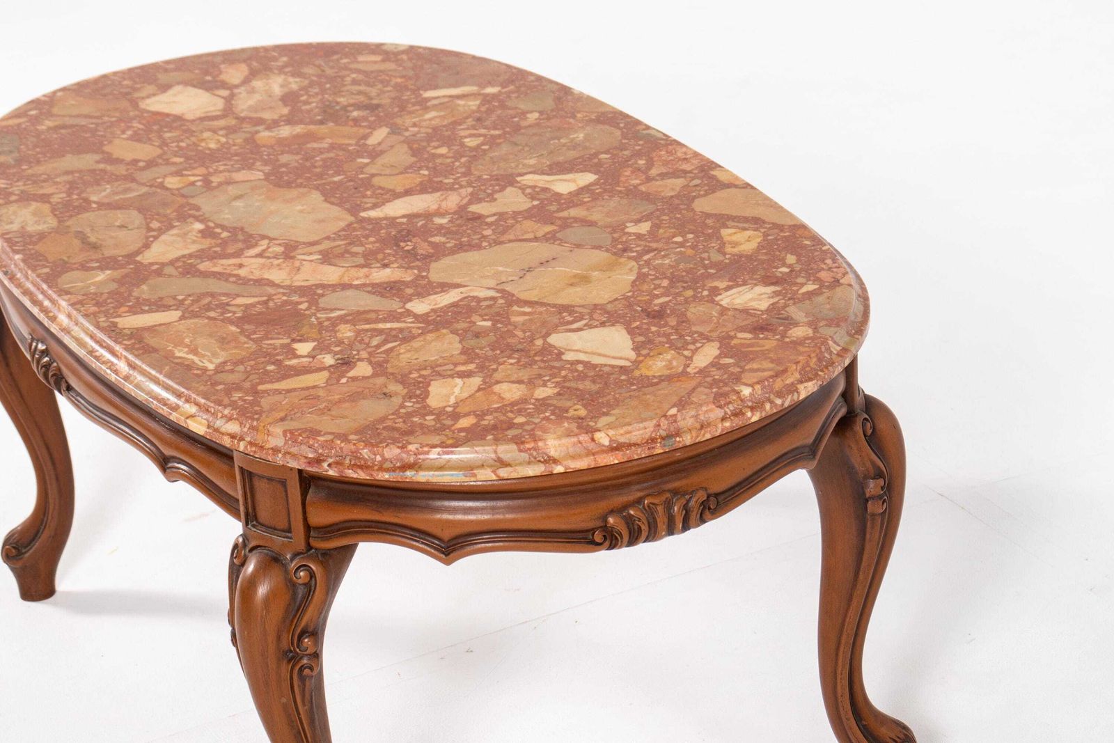 photo vinterior Vintage salontafel in Louis XV-stijl met marmeren blad, 20e eeuw