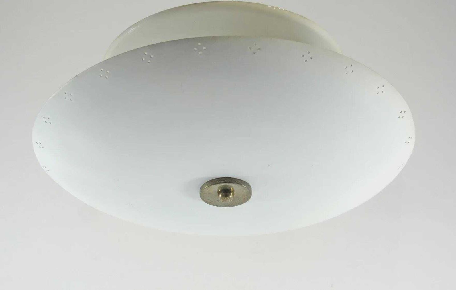 Zeldzame Italiaanse plafondlamp met omgekeerde parasolvorm, ca. jaren 1950 — Gino Sarfatti, Eames, Rietveld, Cadovius, Braakman, Jean Prouvé, Jacobsen, Aalto photo Verlichting
