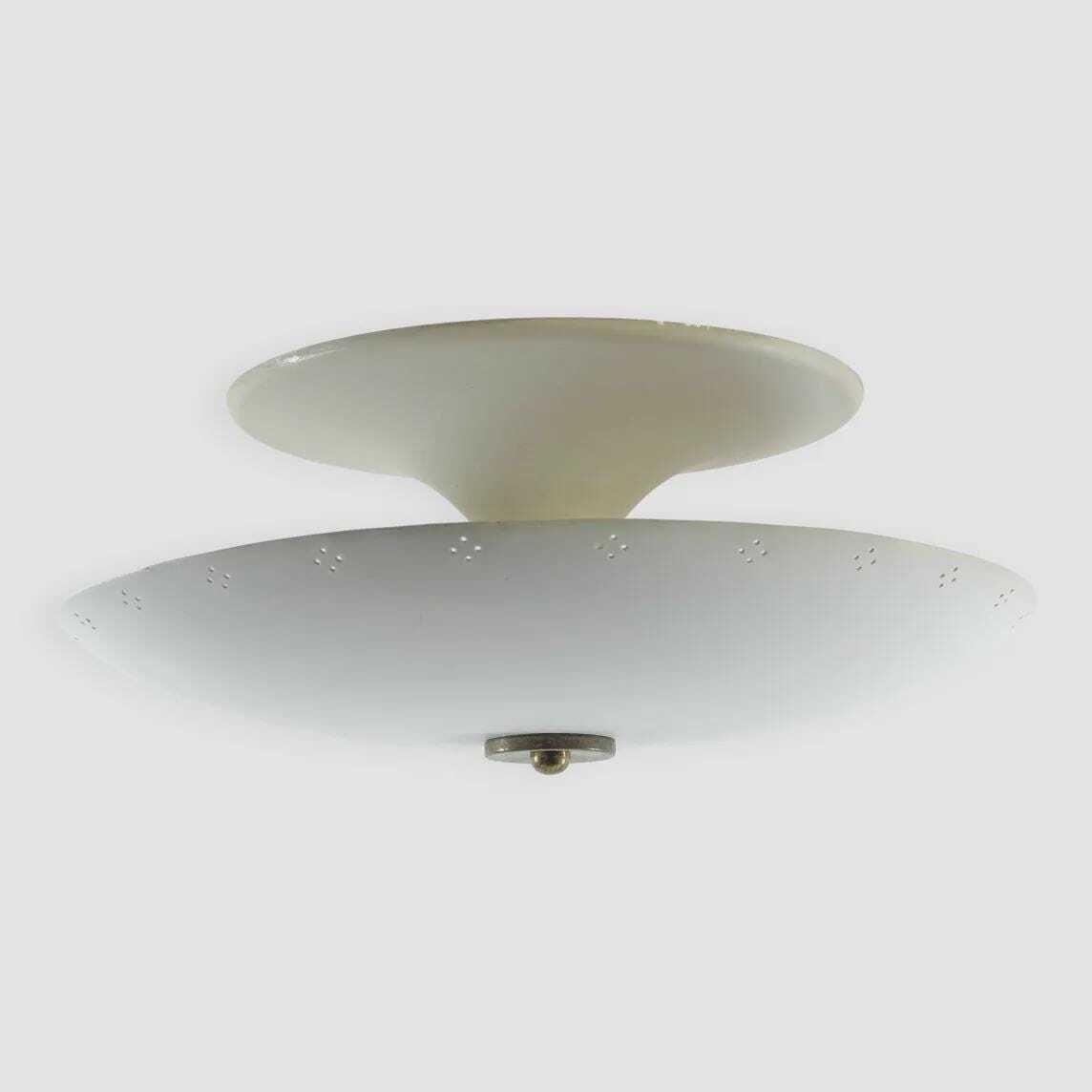 Verlichting Zeldzame Italiaanse plafondlamp met omgekeerde parasolvorm, ca. jaren 1950 — Gino Sarfatti, Eames, Rietveld, Cadovius, Braakman, Jean Prouvé, Jacobsen, Aalto photo