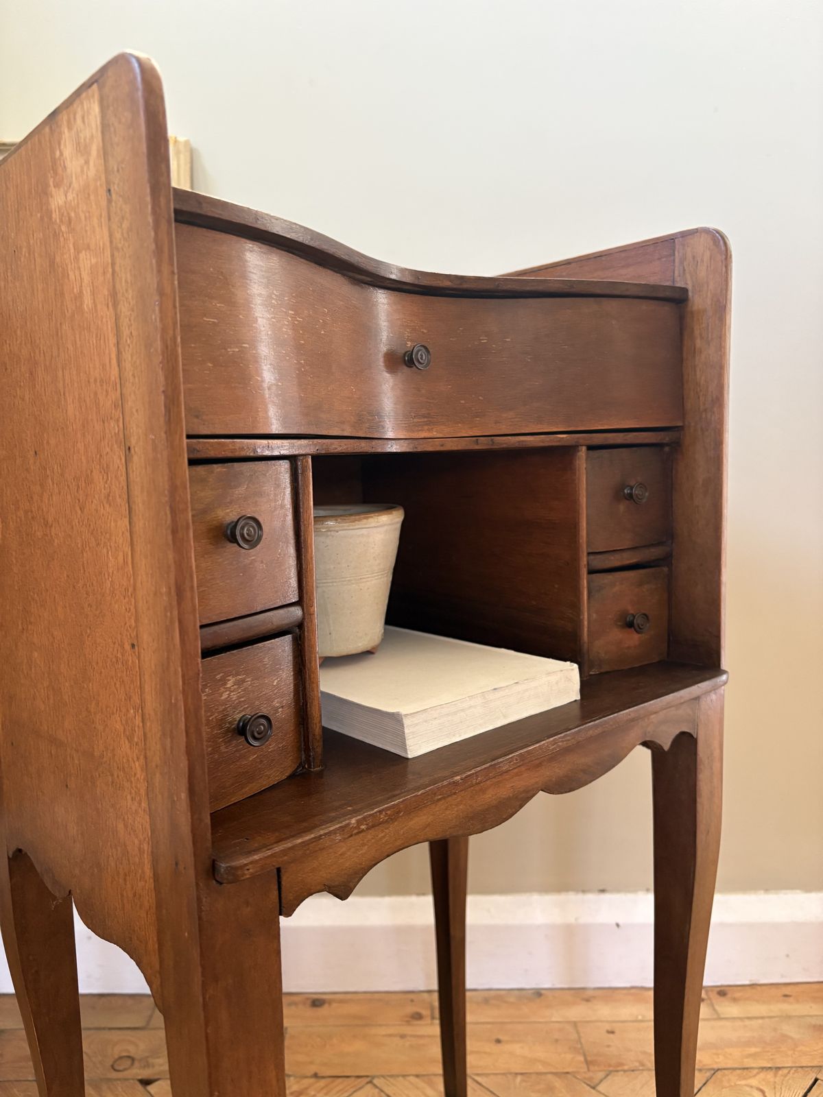1200.0 A Pair Of French Walnut Bedside Tables photo