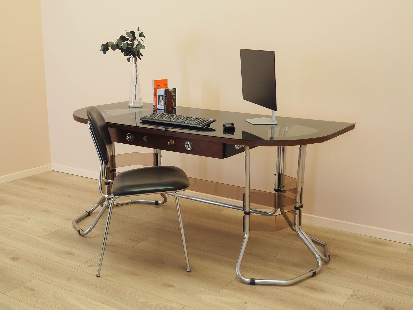 Mahonie bureau, Italiaans design, jaren 1980, Made In Italy photo 2519.0
