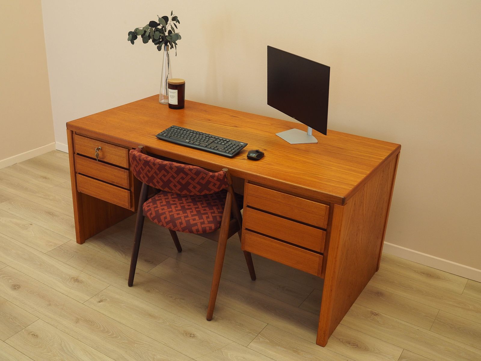 Bureau en teck, design danois, années 1970, fabriqué par Omann Jun. photo 1919.0
