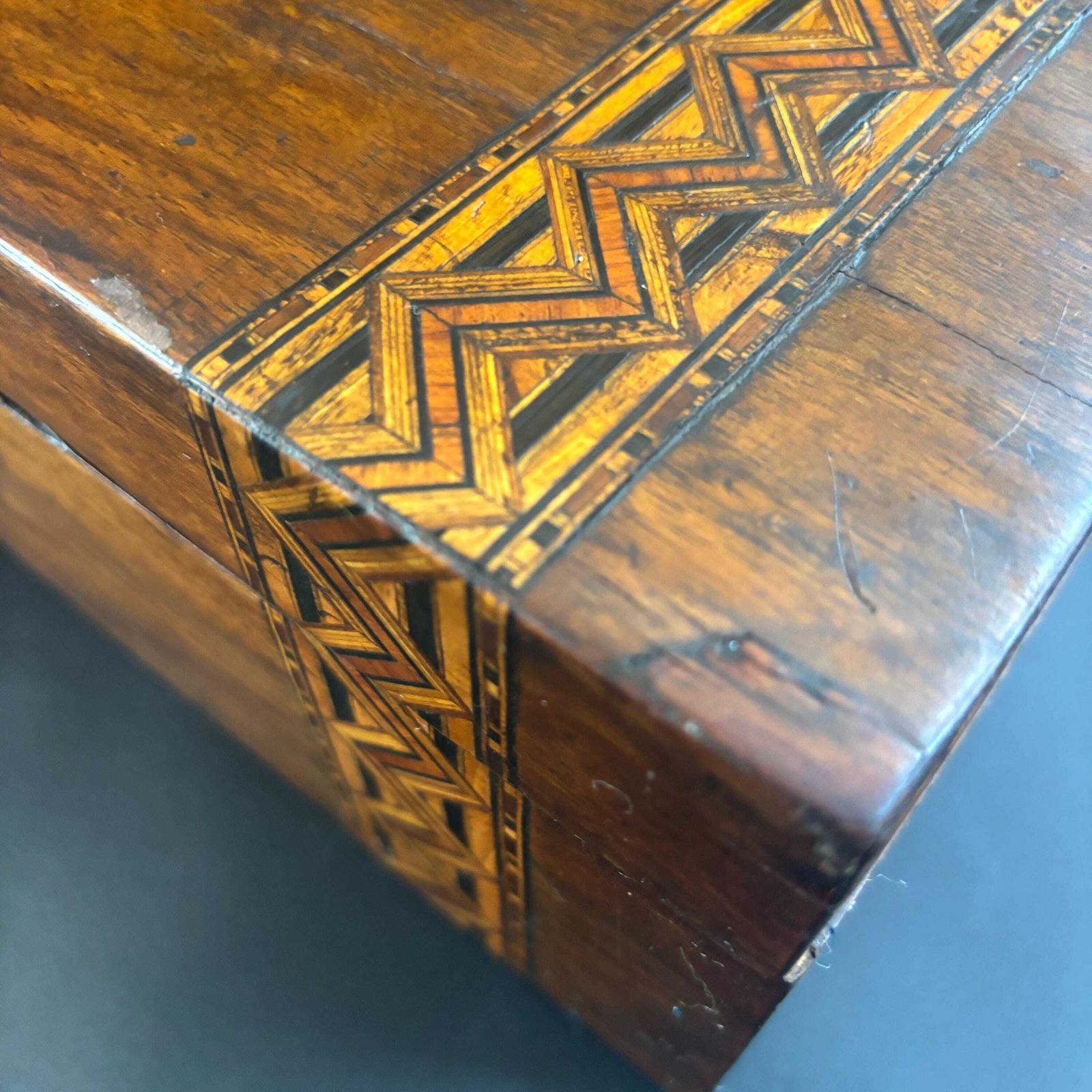 photo buy Antique Victorian Walnut Keepsake Box, Tunbridge Ware Inlaid Wooden Memory Chest, 19th Century Storage Box, Unique Upcycled Gift.