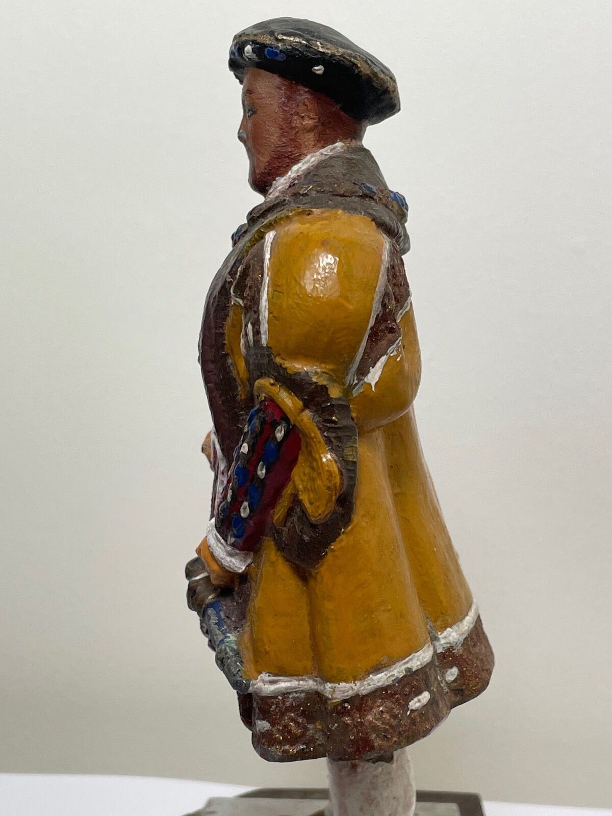 Mid Century Hand Painted Lead Figure Of Tudor English King Henry VIII Sculpture photo vintage