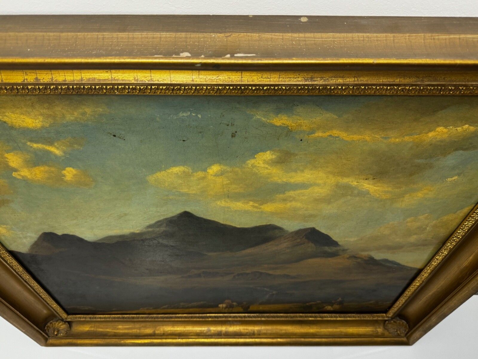 Groot schilderij 19e eeuw Mount Snowdon North Wales toegeschreven aan Edward William photo 6500.0
