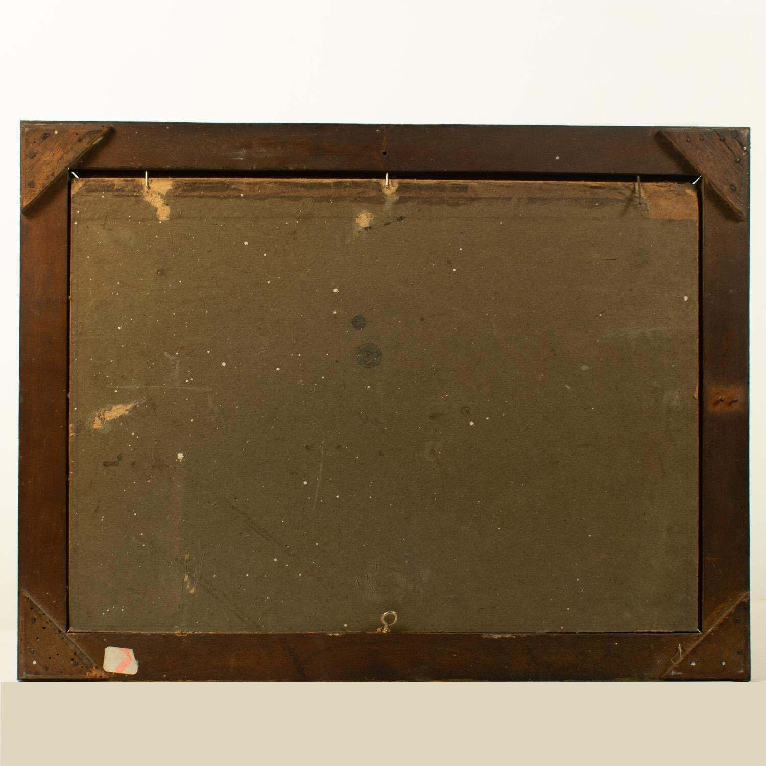 Art « Composition avec crevettes et œufs » L. Dupuis, huile sur panneau, XIXe siècle photo